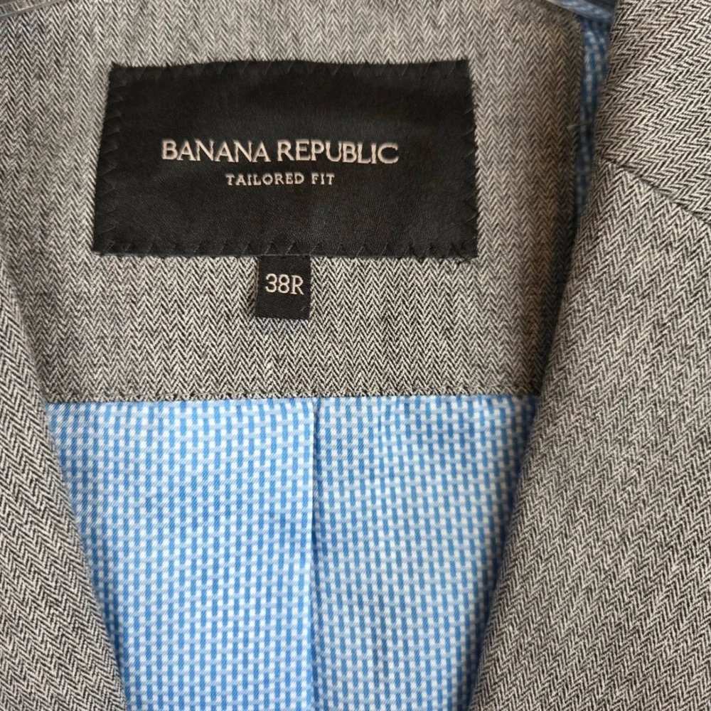 Banana Republic Tailored Fit Gray Blazer Sport Coat‎ 38R Emmetex Italian Fabric